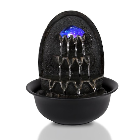 Serenelife Water Fountain-Relaxing Tabletop Water Feature Decoration, SLTWF67LED SLTWF67LED